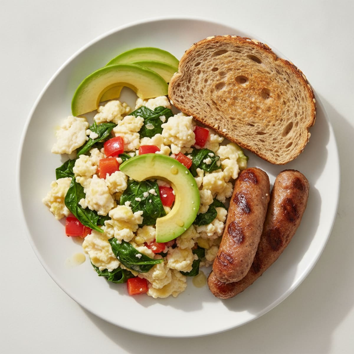 Egg White Vegetable Scramble with Turkey Sausage