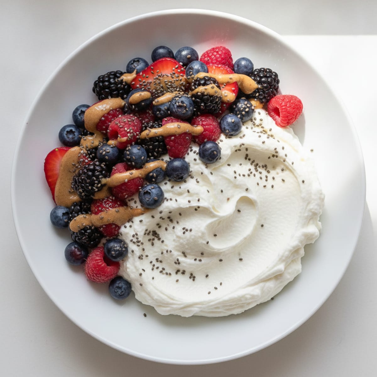 Creamy Greek Yogurt Protein Pudding with Mixed Berries