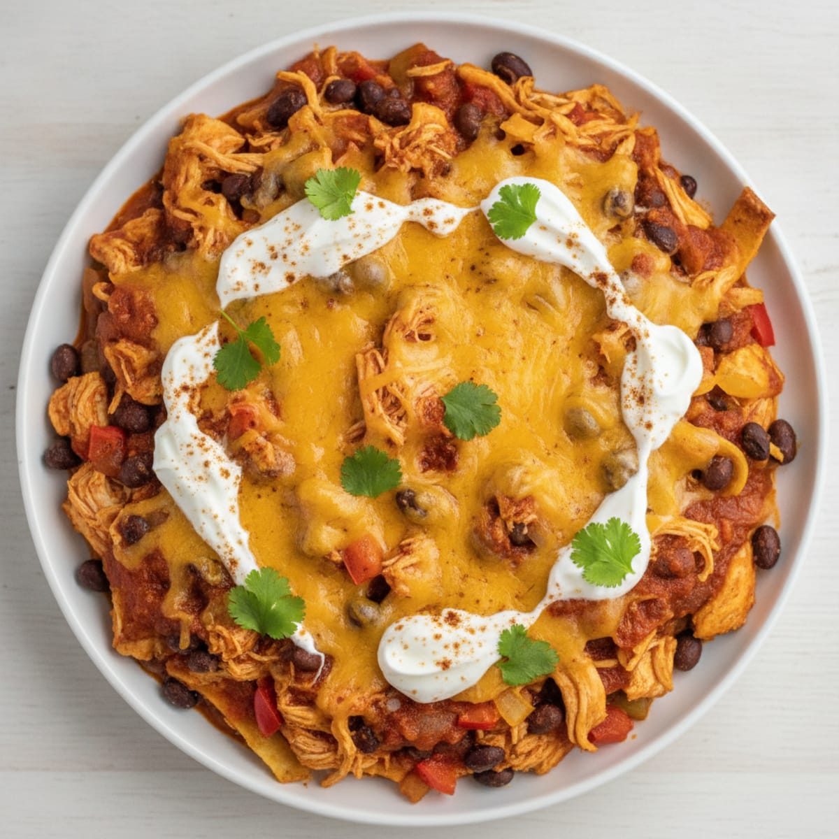 Slow Cooker Chicken Enchilada Casserole
