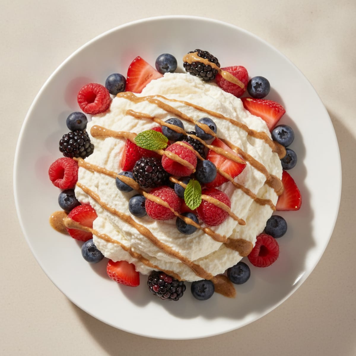 Silky Greek Yogurt Protein Mousse with Mixed Berries