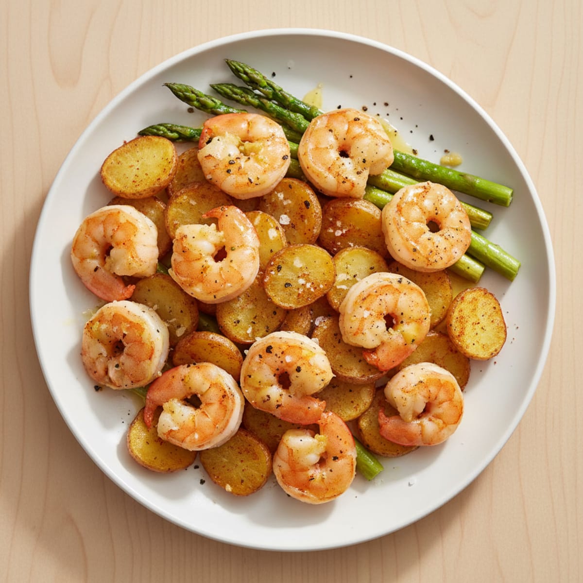 Zesty Garlic Shrimp with Crispy Potatoes