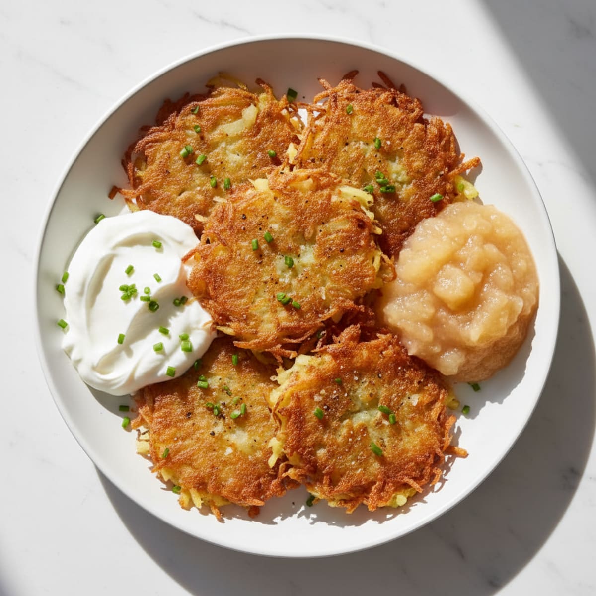 Classic Potato Latkes with Applesauce