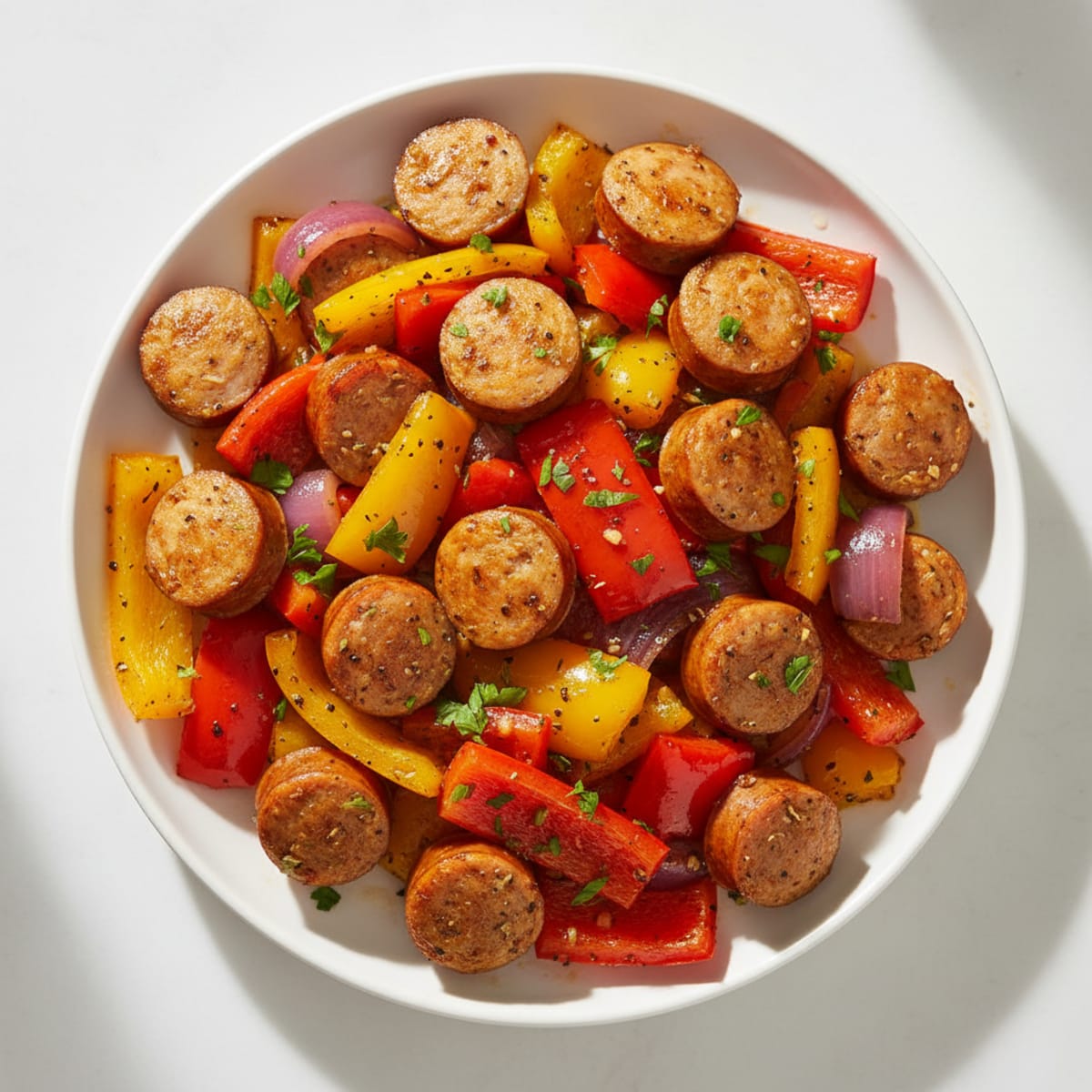 Sheet Pan Sausage and Peppers
