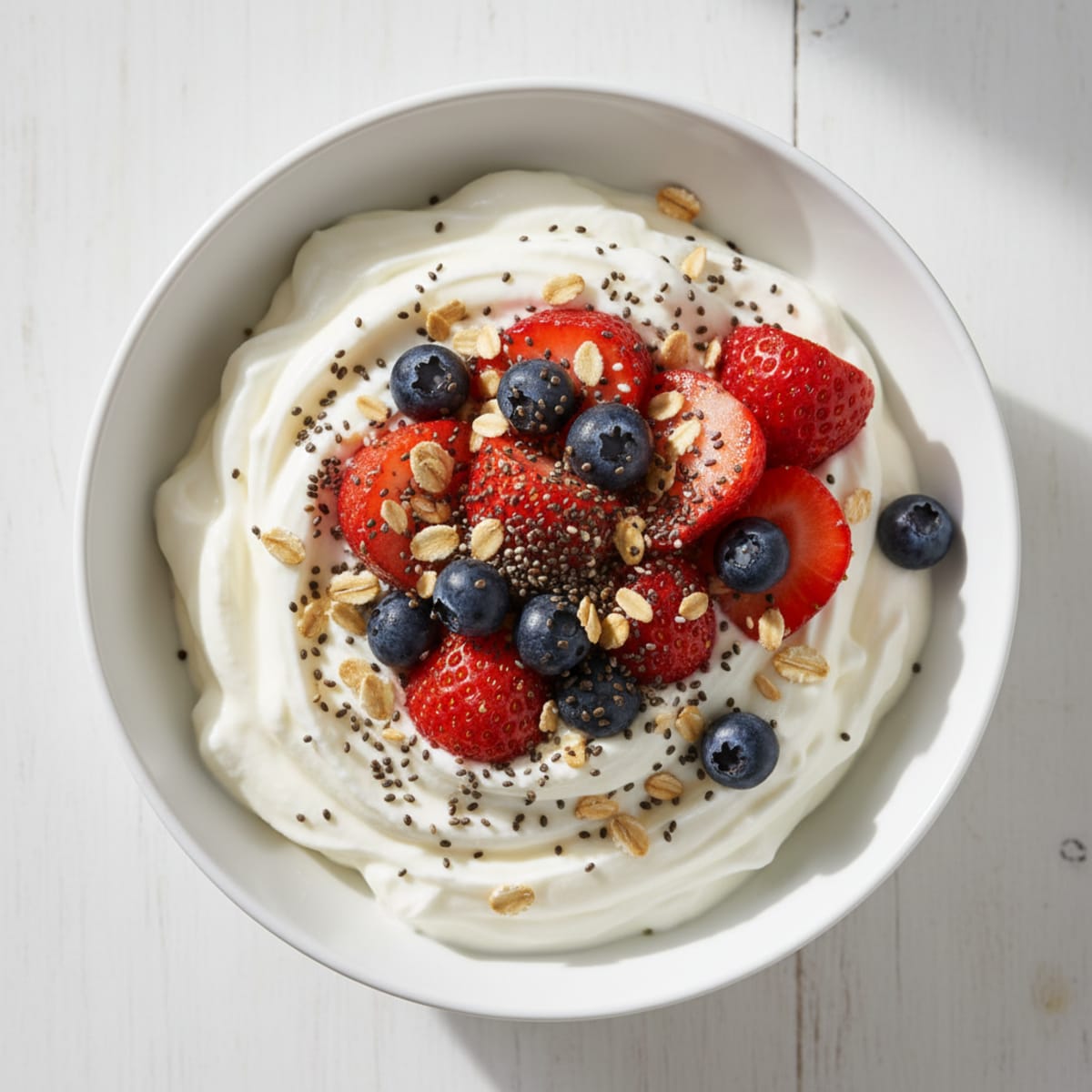 Silky Protein Yogurt Bowl with Chia and Berries