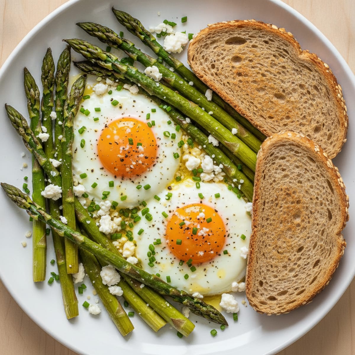 Baked Eggs with Roasted Asparagus