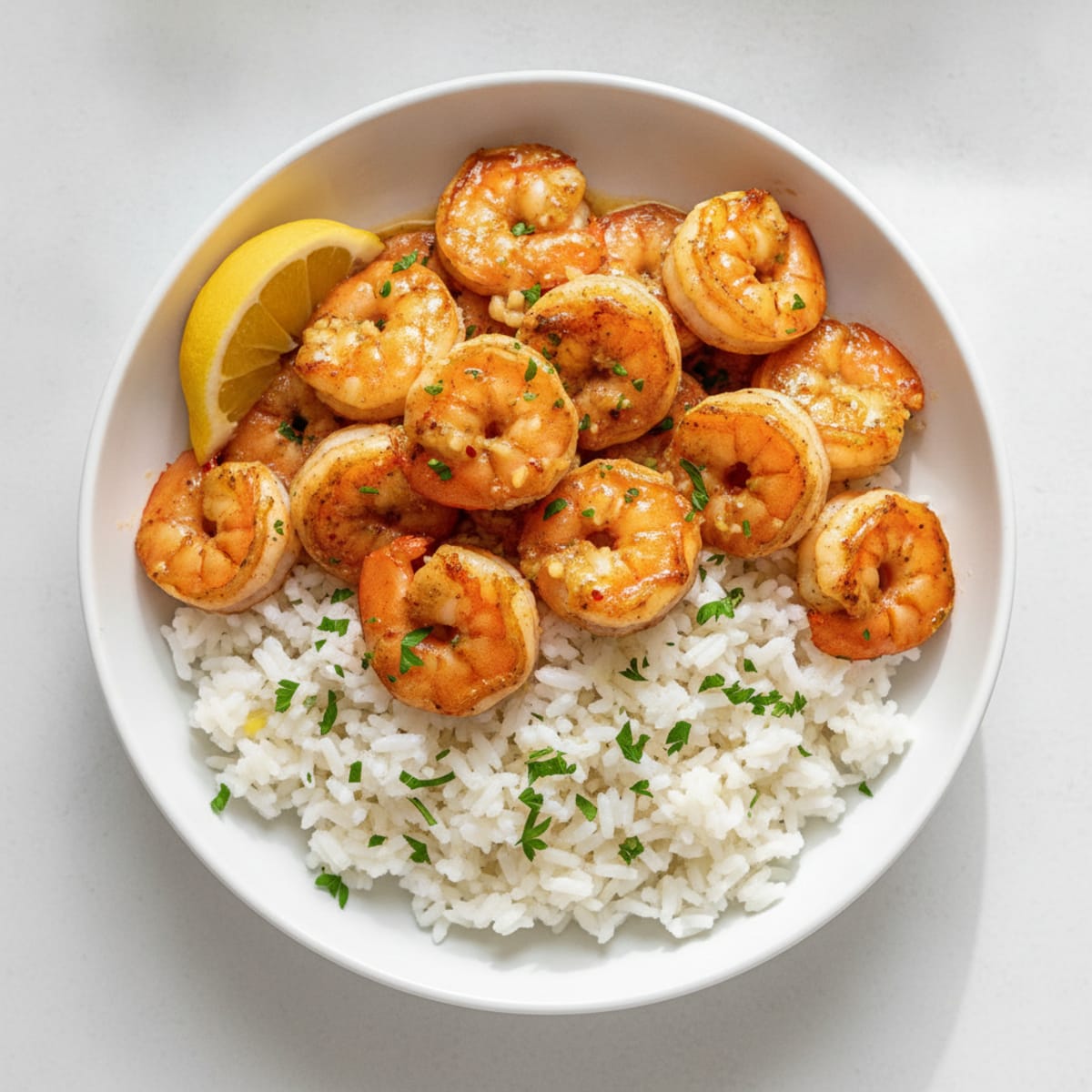 Garlic Butter Shrimp with White Rice