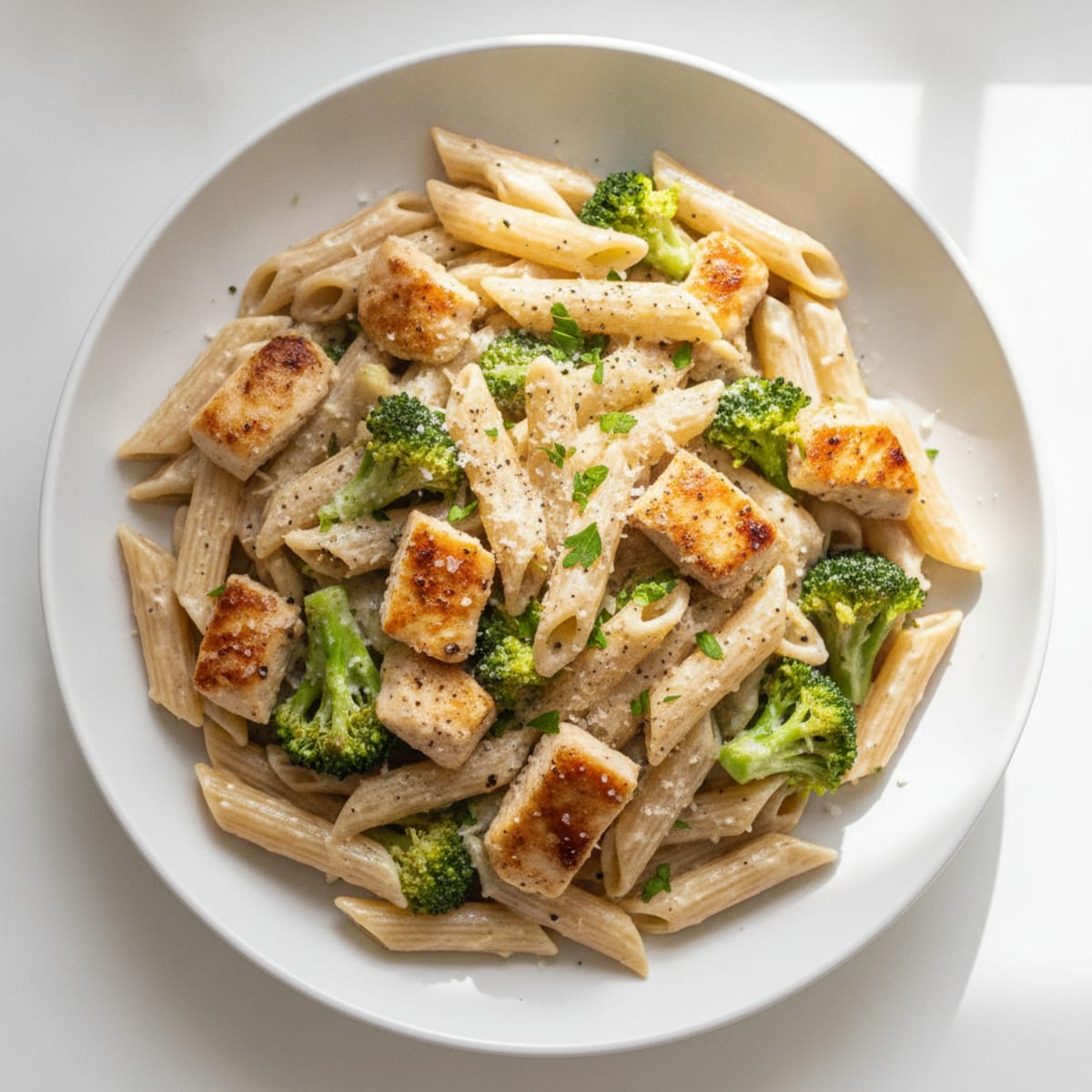 Chicken Alfredo Pasta with Broccoli