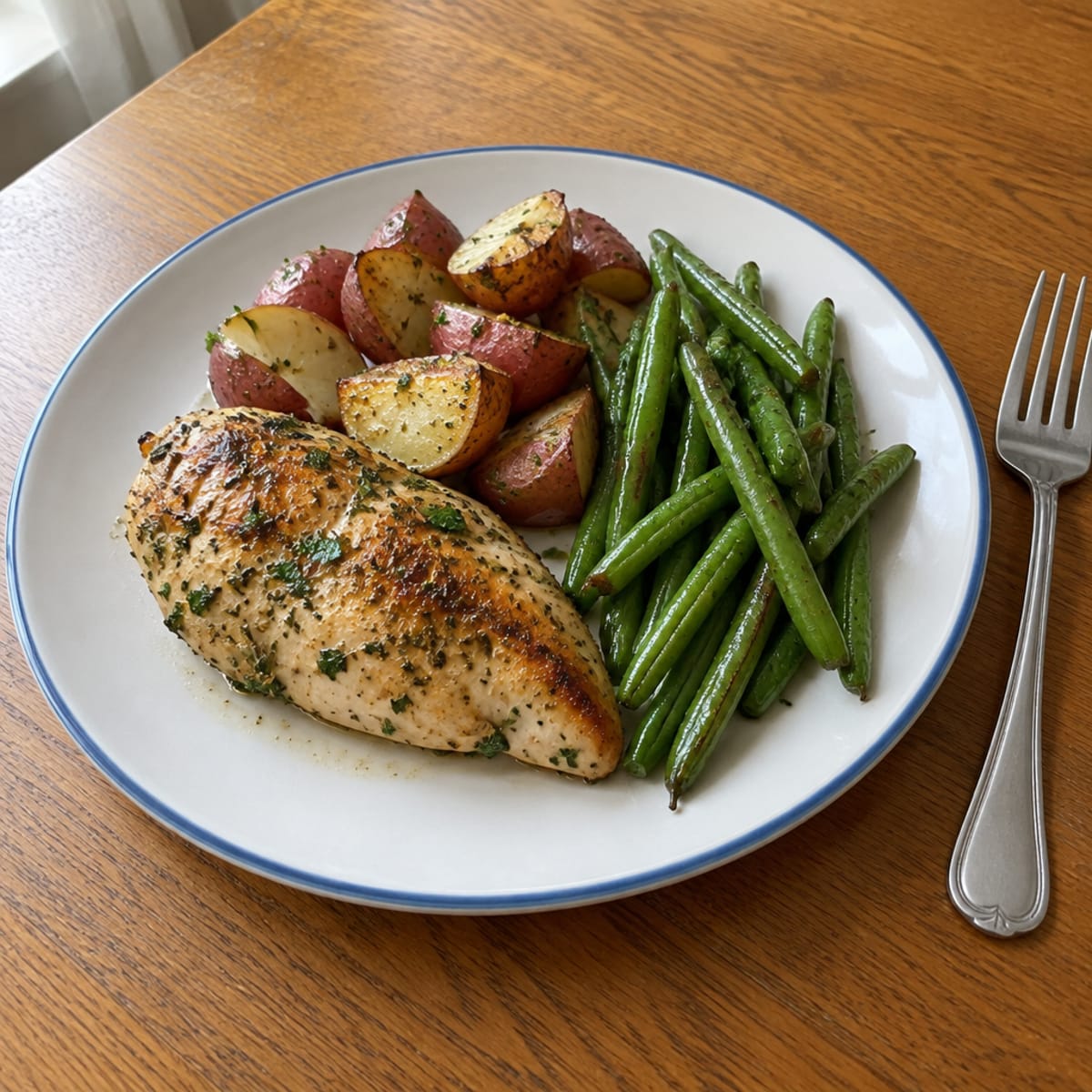 Lemon herb roasted chicken dinner