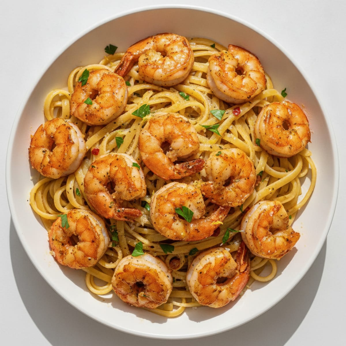Garlic Butter Shrimp Scampi with Linguine