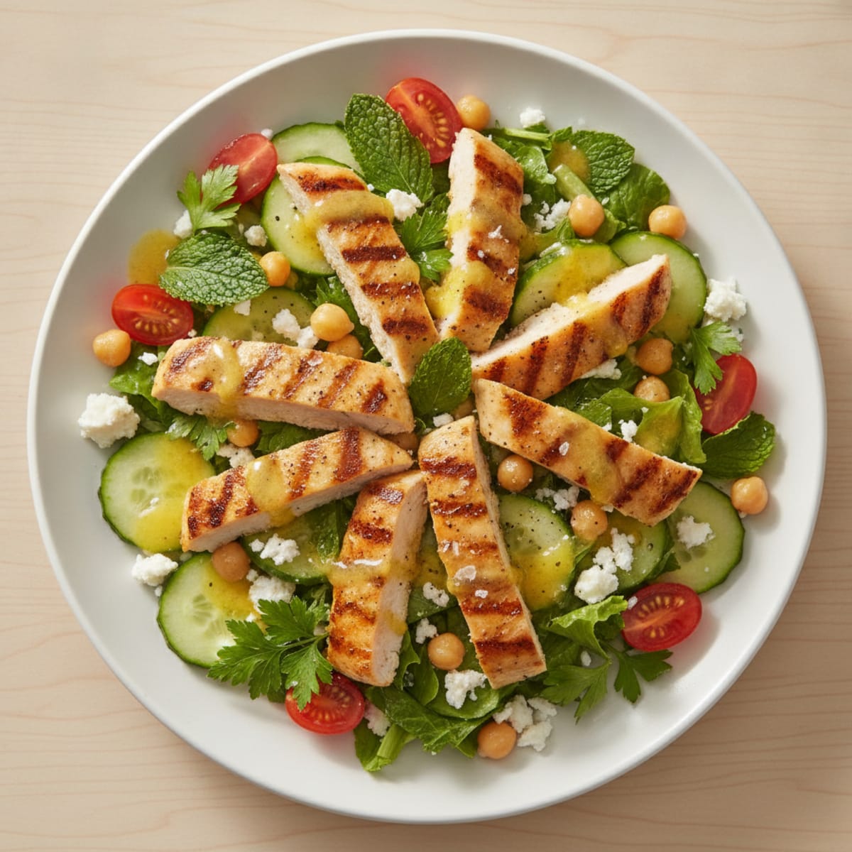 Mediterranean Herb Salad with Lemon Dressing