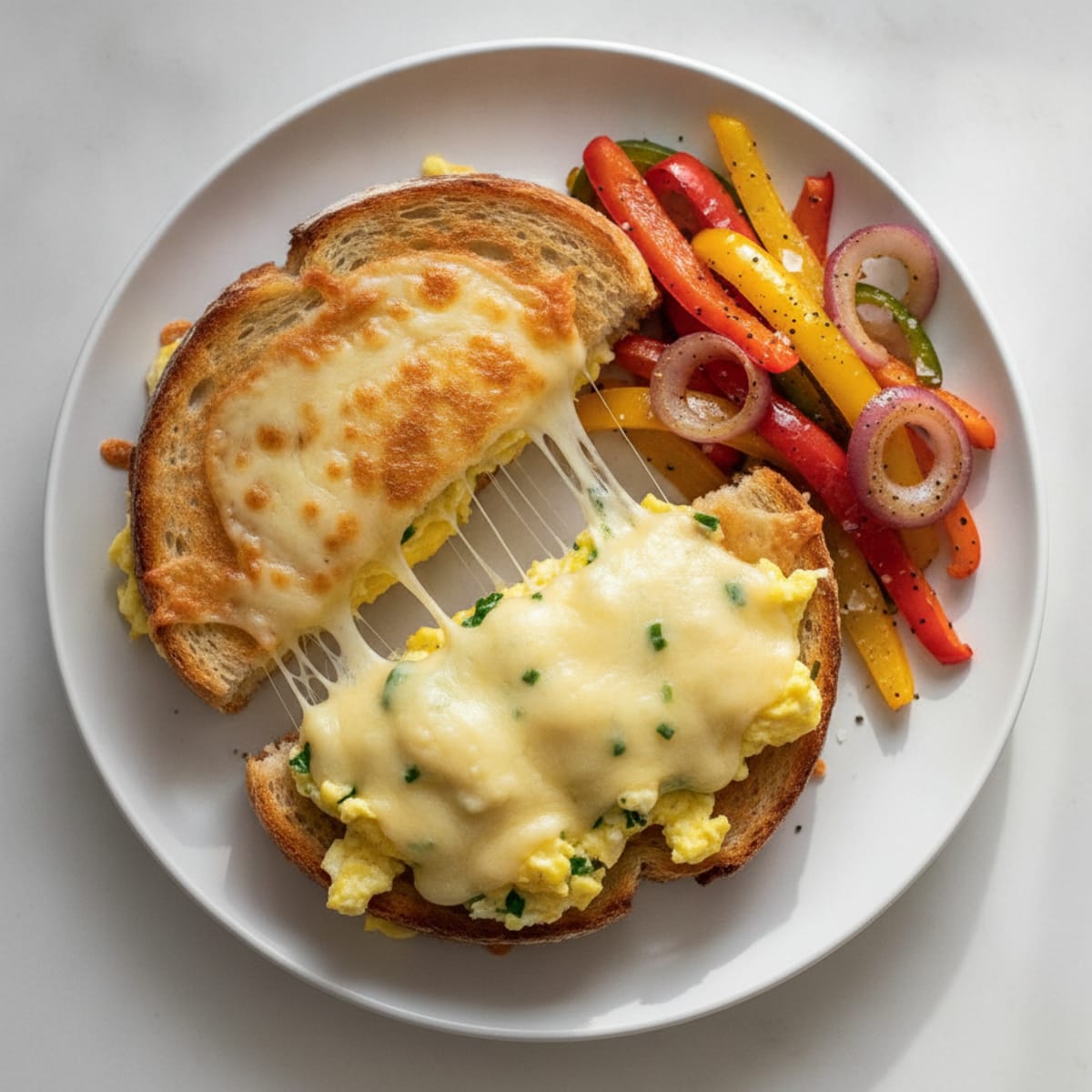 Sourdough Egg and Muenster Melt with Roasted Vegetables