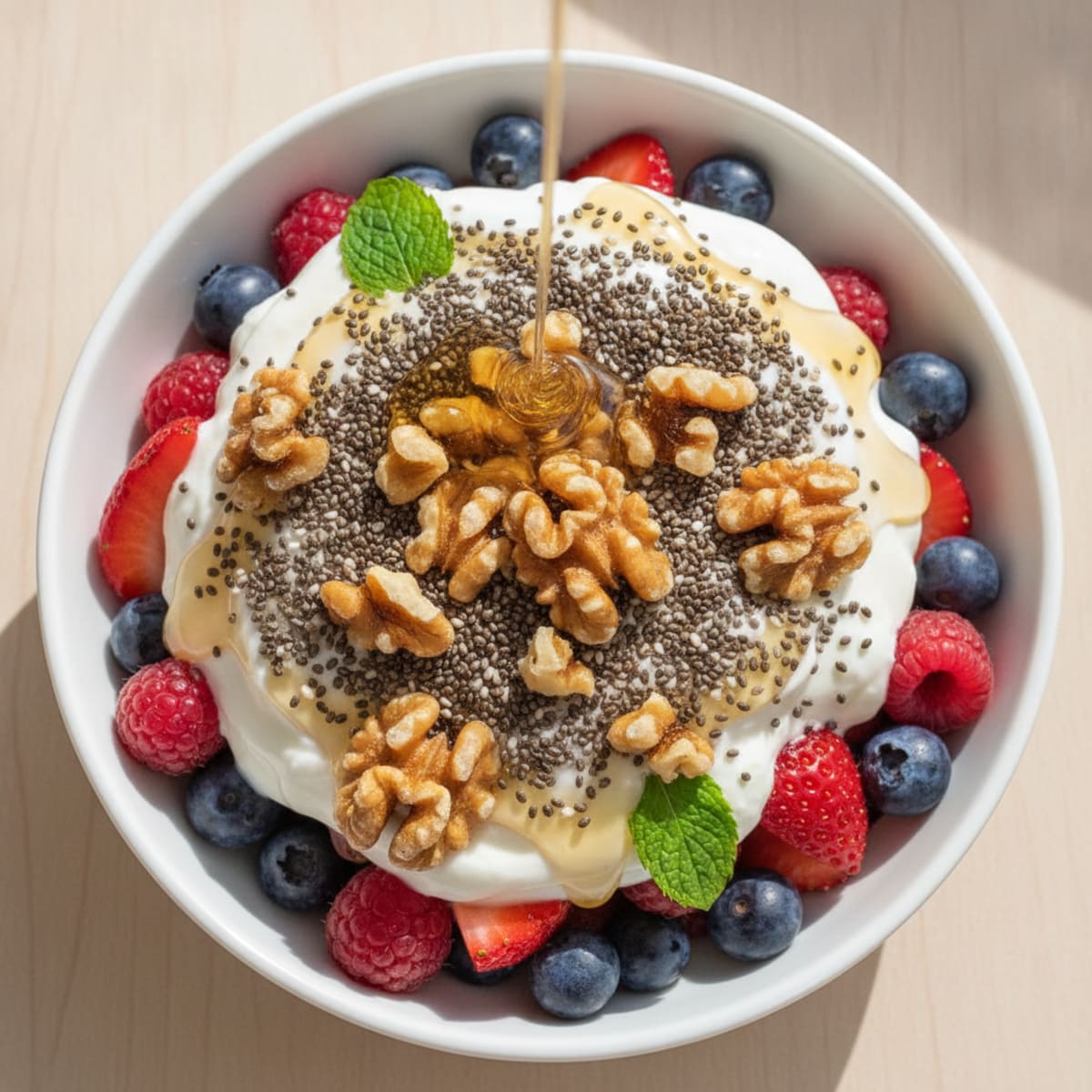 Greek Yogurt Berry Parfait with Chia Seeds