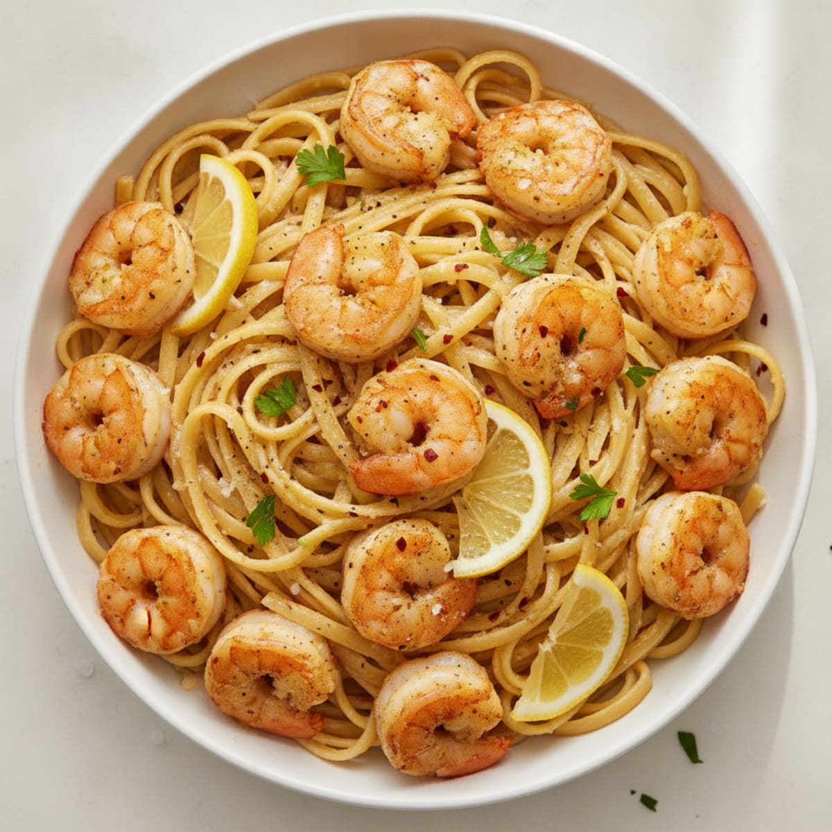 Garlic Butter Shrimp Scampi with Linguine