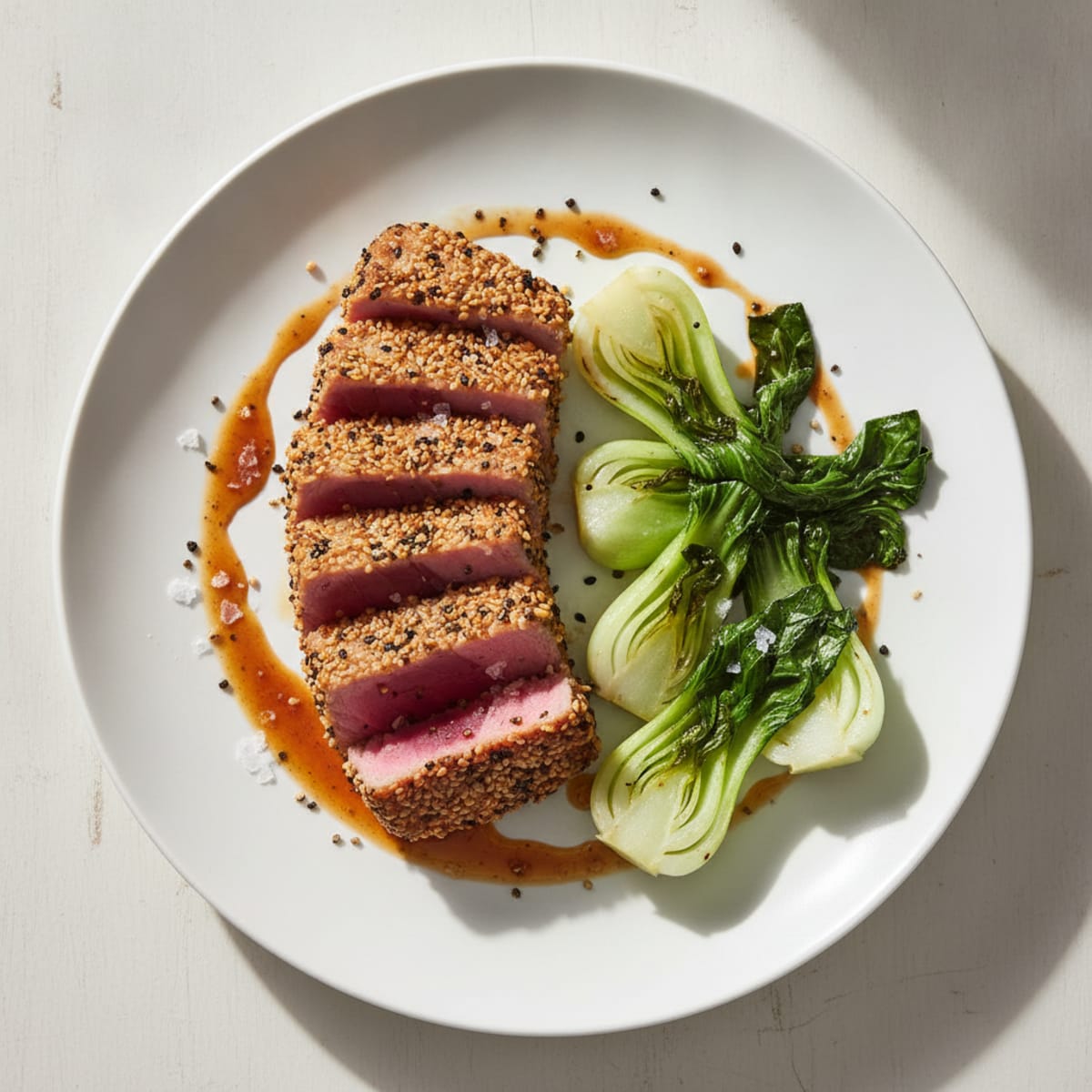 Pan-Seared Ahi Tuna with Sesame-Ginger Glaze
