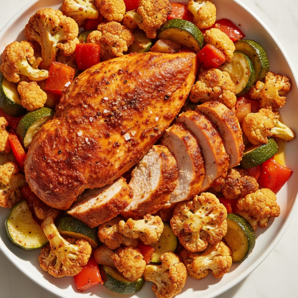 Spicy Harissa Chicken with Roasted Vegetables