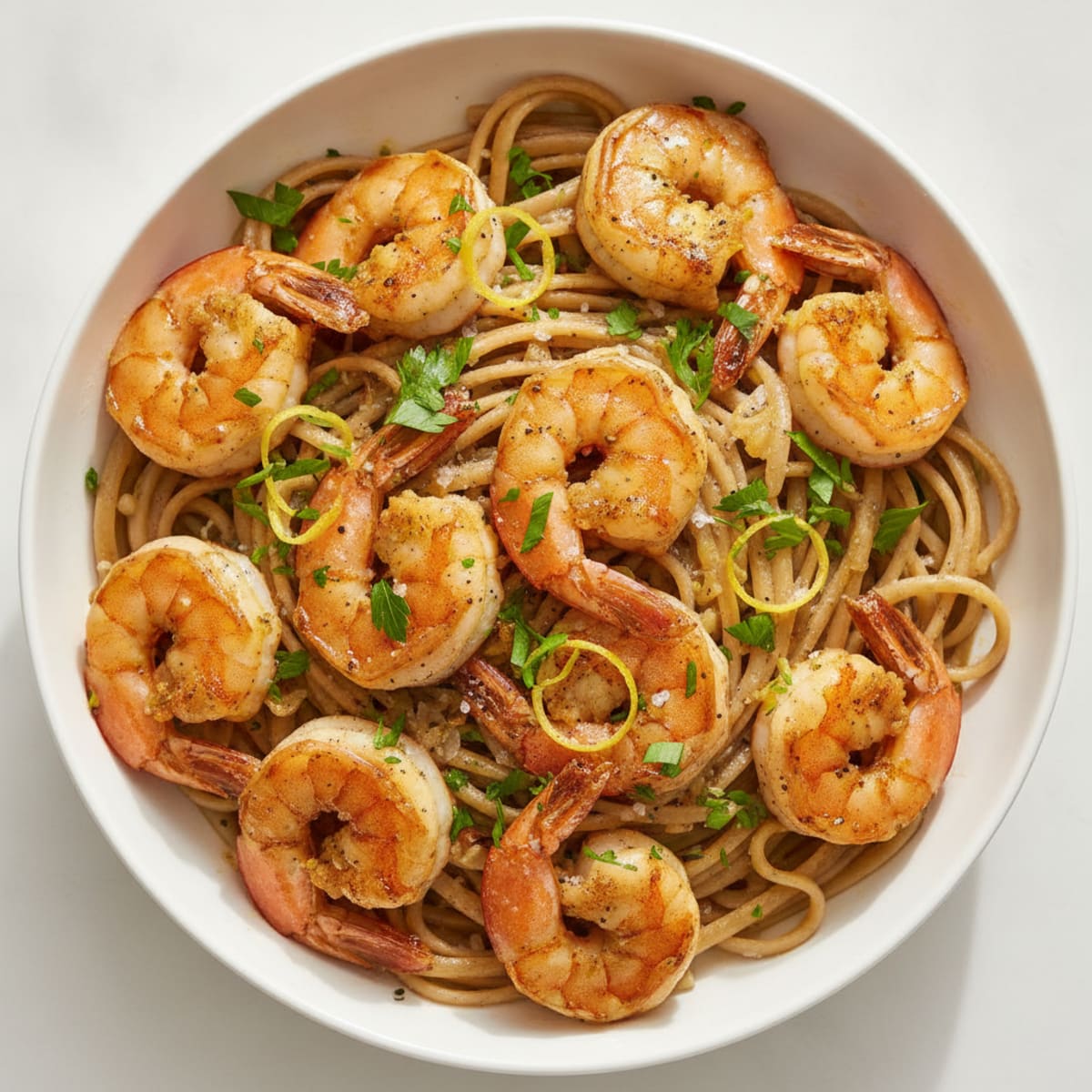 Garlic Butter Shrimp Scampi with Linguine