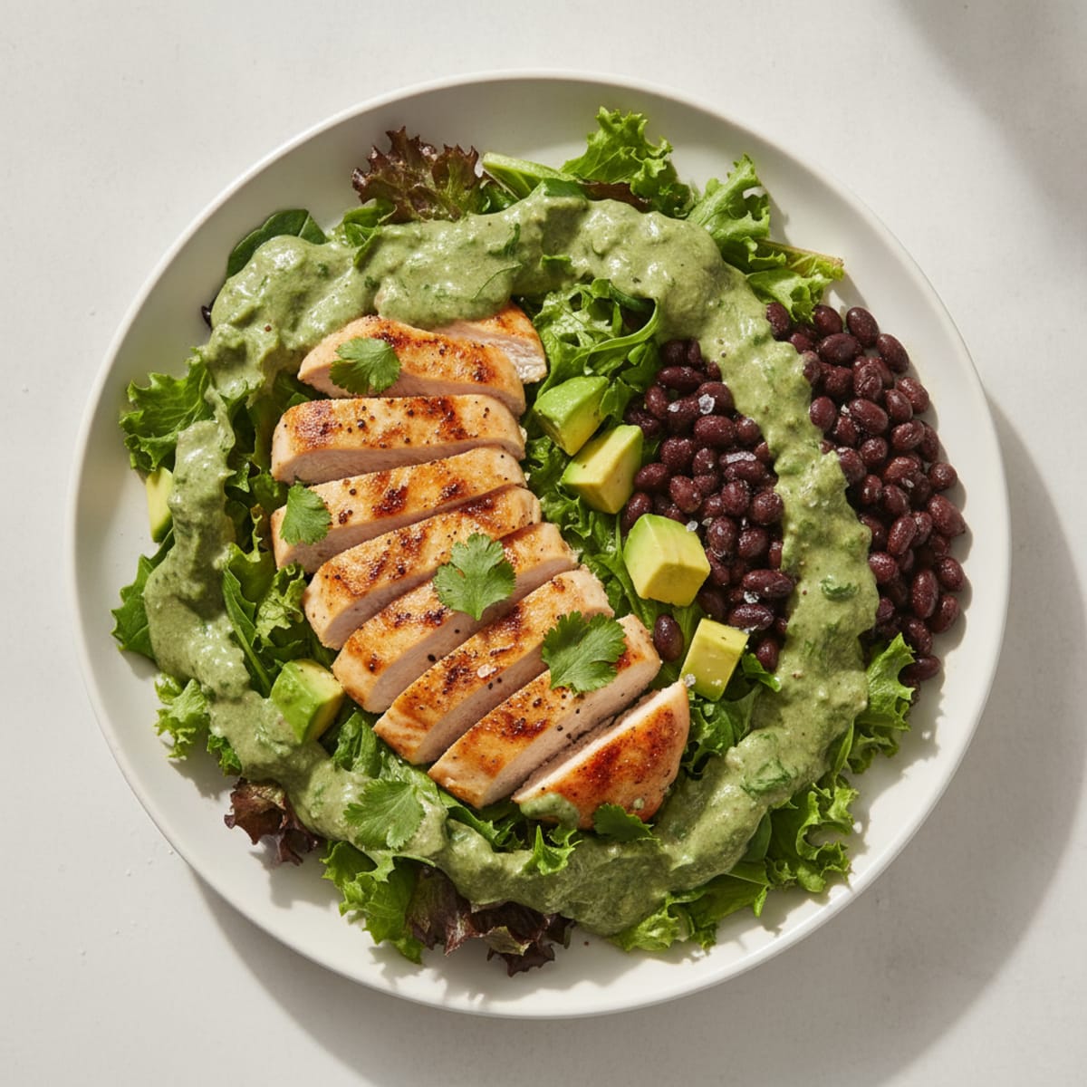 Creamy Cilantro Chicken Salad Bowl