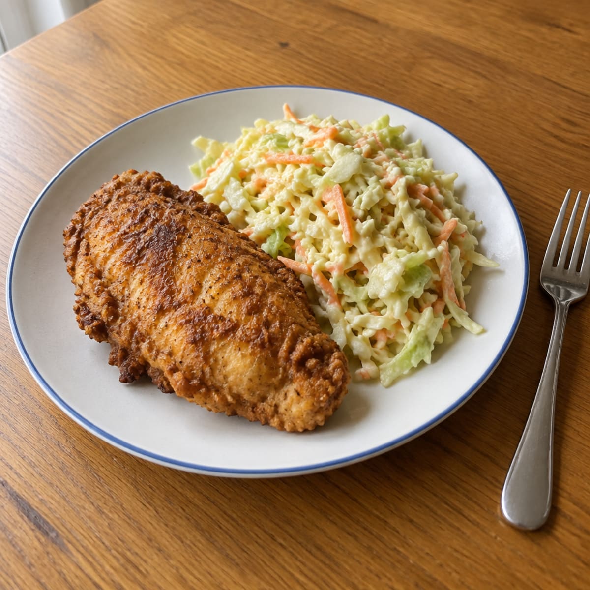 Buttermilk fried chicken with slaw