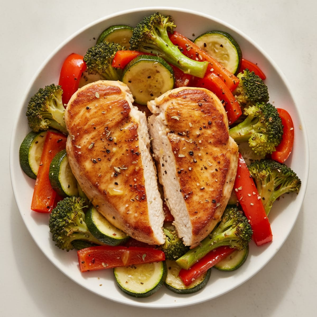 Pan-Seared Chicken with Roasted Vegetables