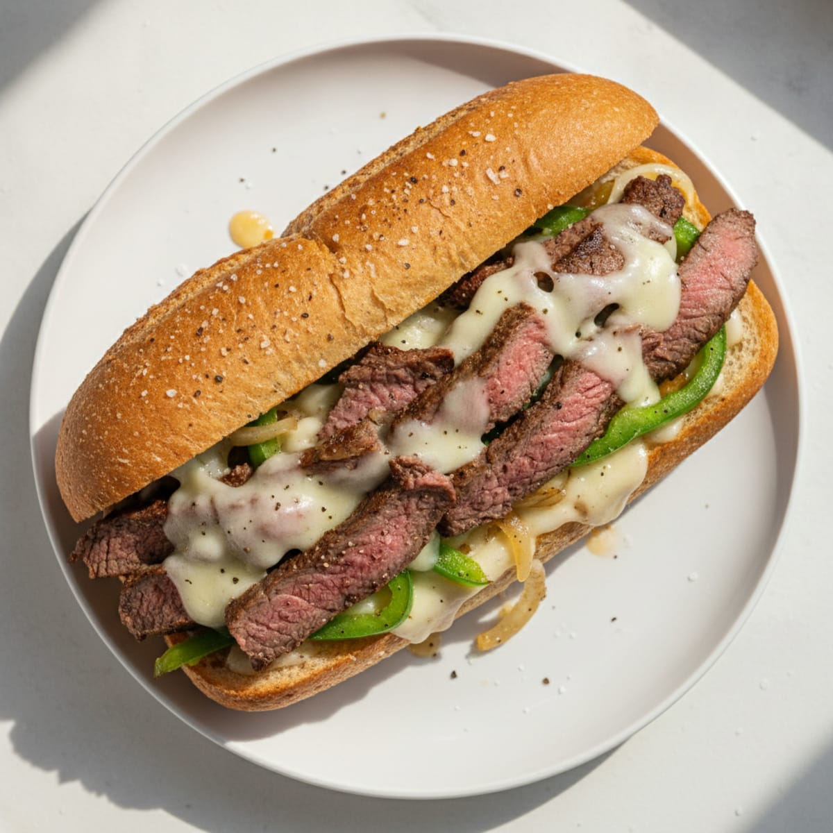 Classic Philly Cheesesteak Sandwich