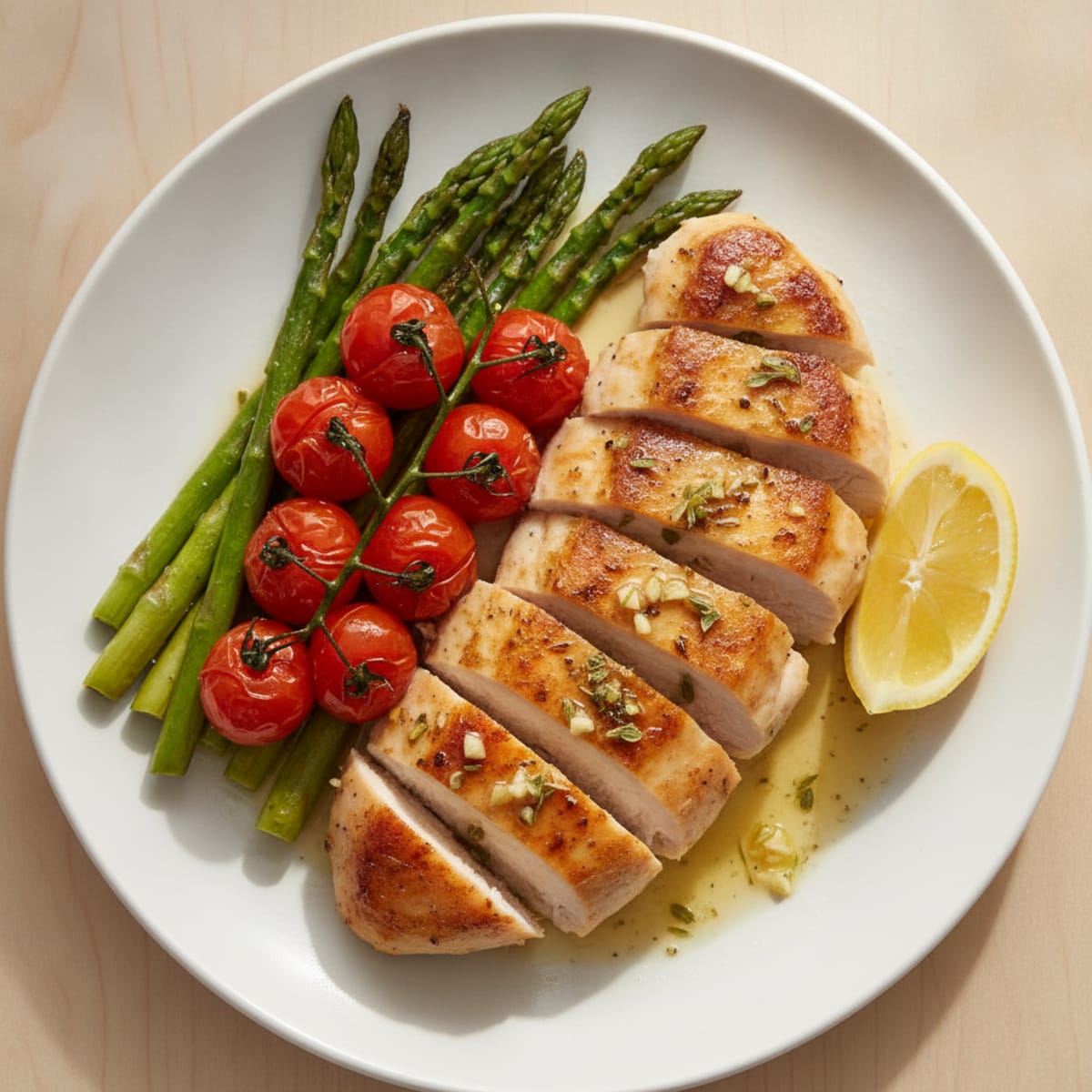 Pan-Seared Chicken with Roasted Asparagus