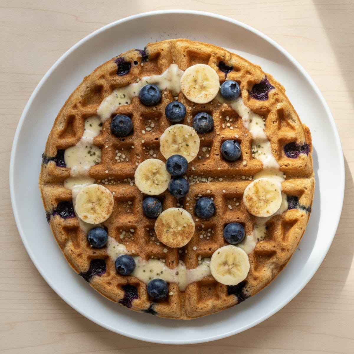 Blueberry Banana Plant-Based Waffles