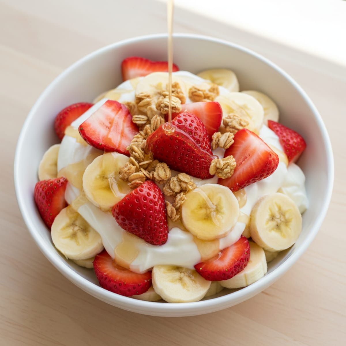 Strawberry Banana Greek Yogurt Protein Parfait