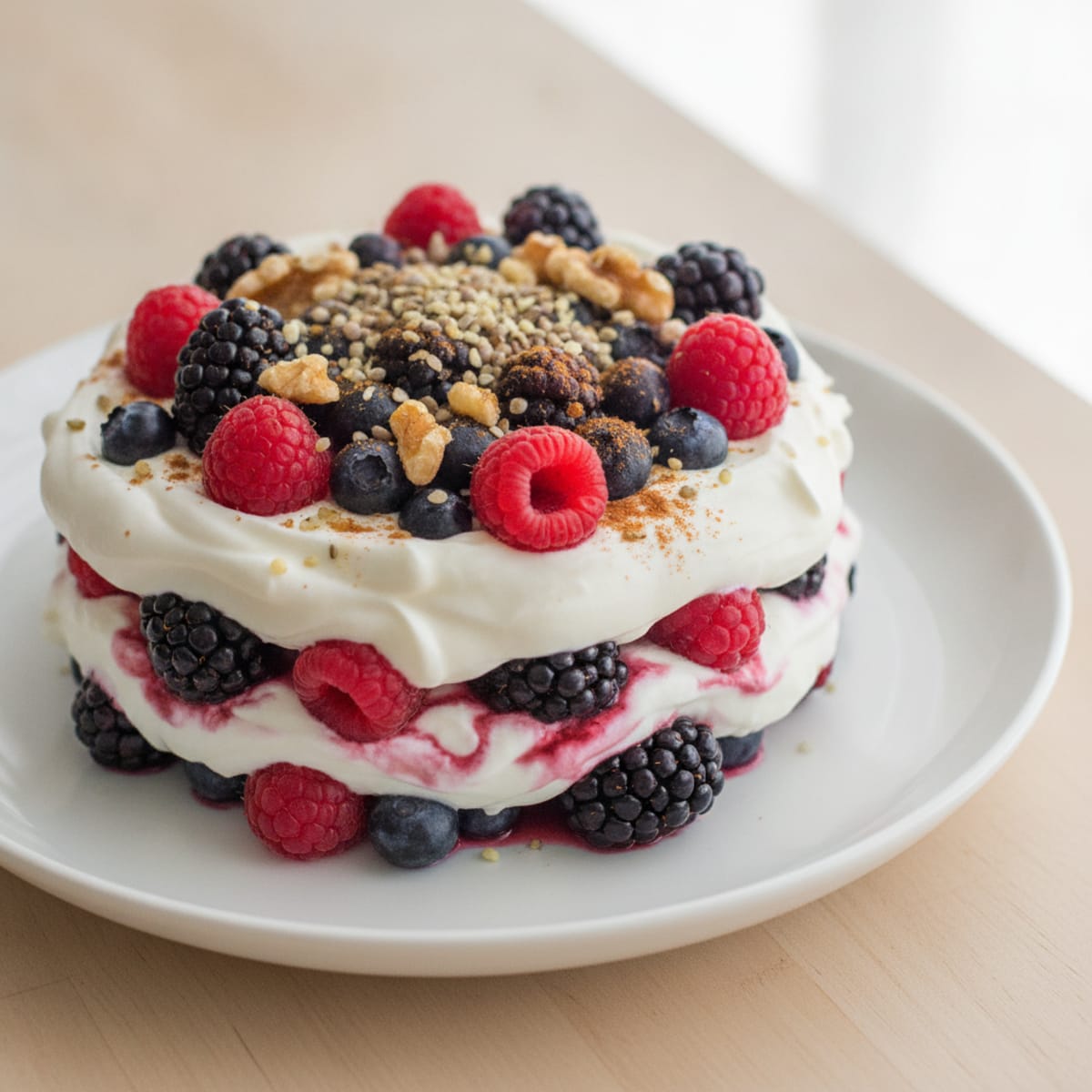Greek Yogurt Protein Parfait with Mixed Berries
