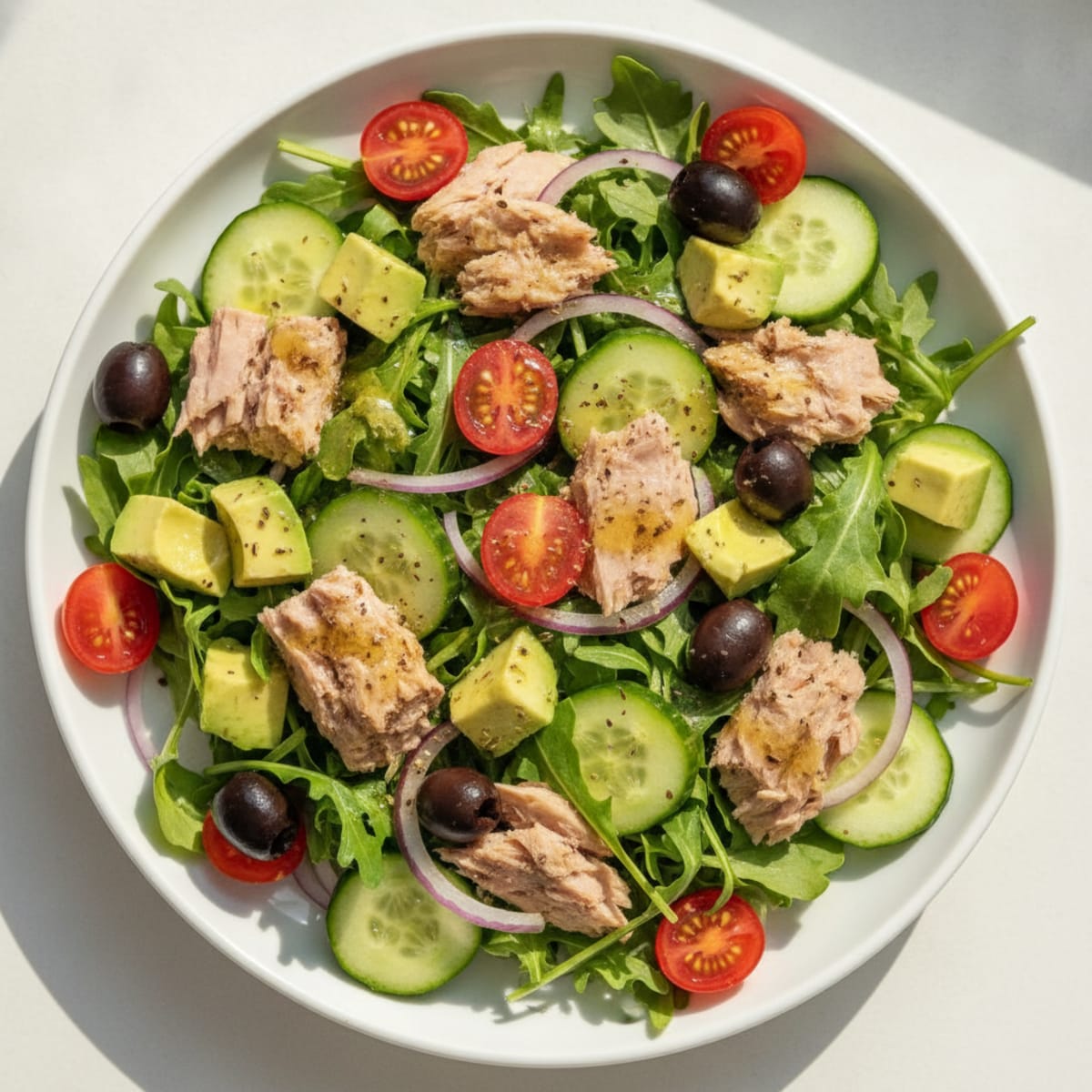 Mediterranean Tuna Arugula Salad