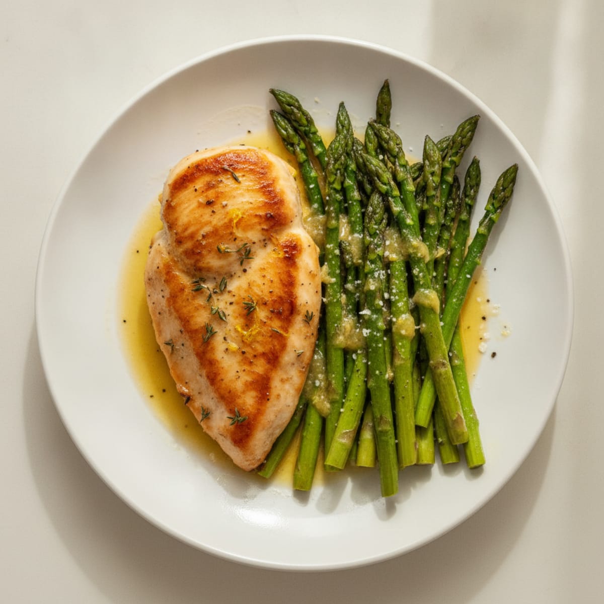 Pan-Seared Chicken with Roasted Asparagus