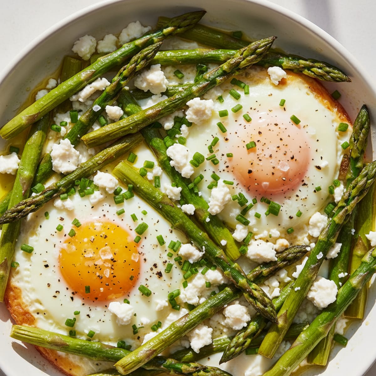 Baked Eggs with Roasted Asparagus