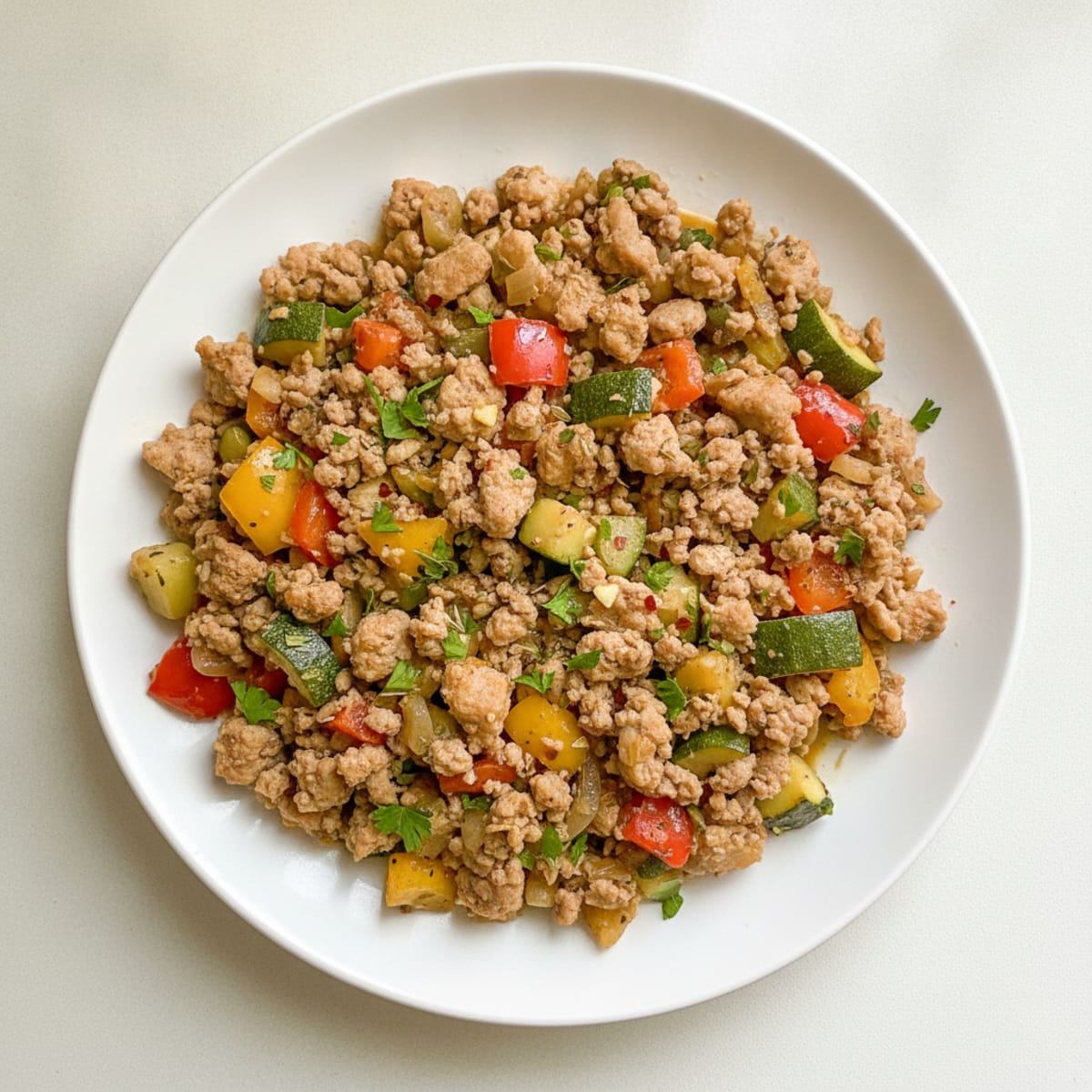 Ground Chicken and Vegetable Skillet