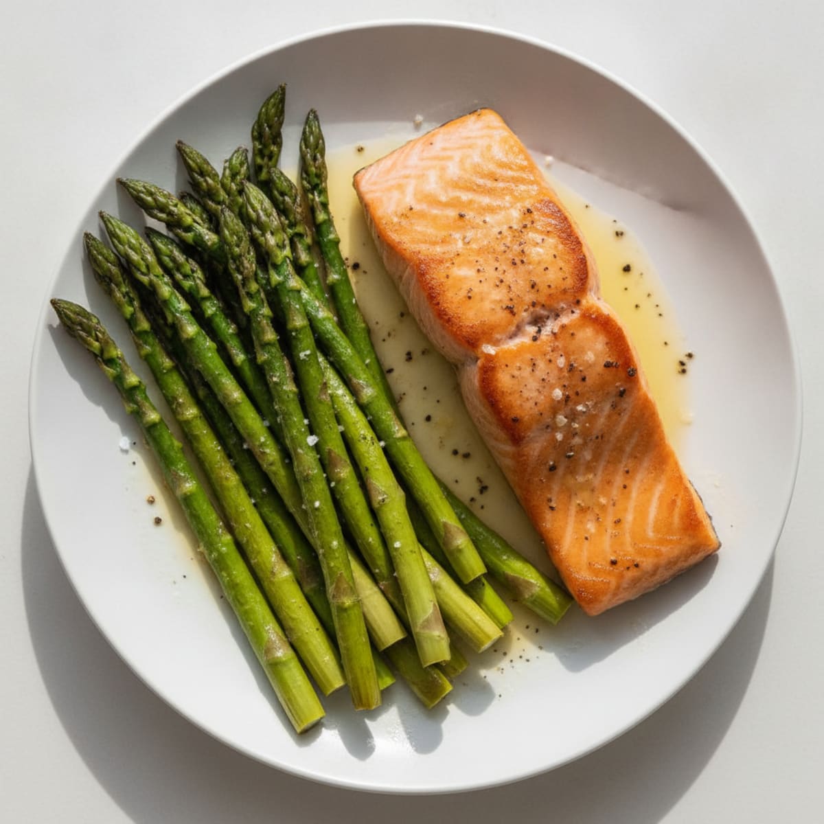Pan-Seared Salmon with Roasted Asparagus