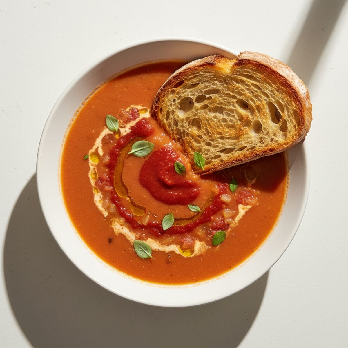 Silky Tomato Soup with Toasted Bread