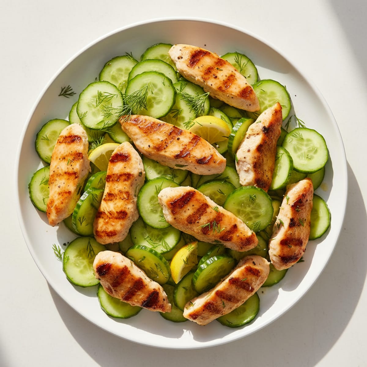 Grilled Chicken and Cucumber Salad