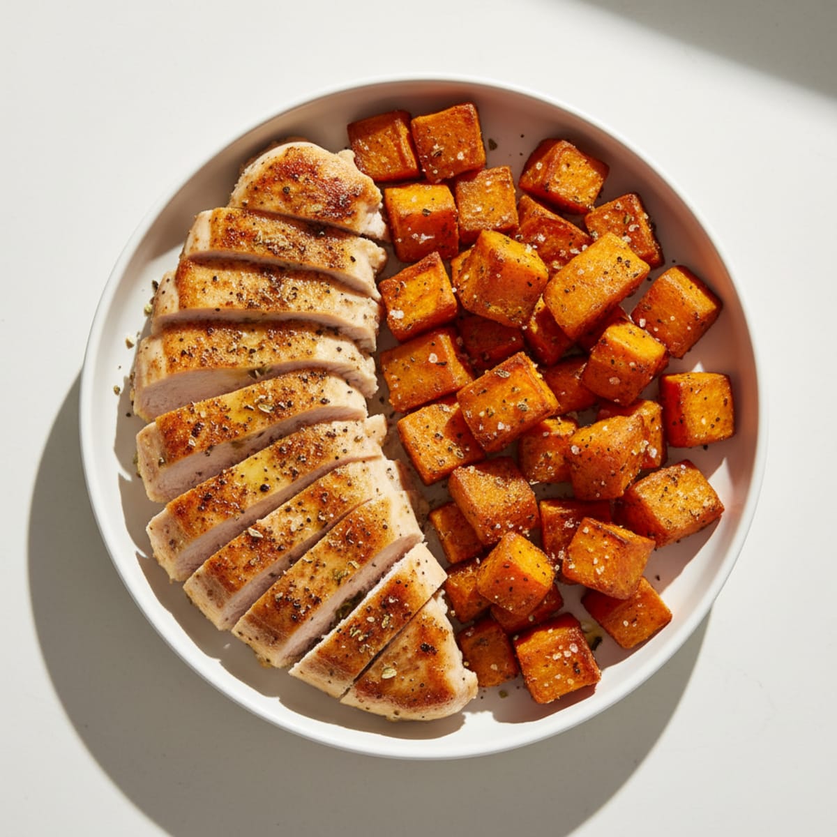 Pan-Seared Chicken with Roasted Sweet Potatoes