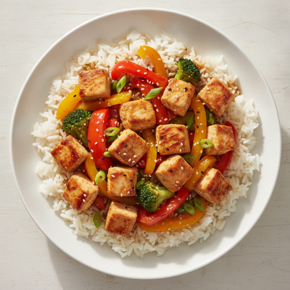 Chicken and Bell Pepper Rice Bowl