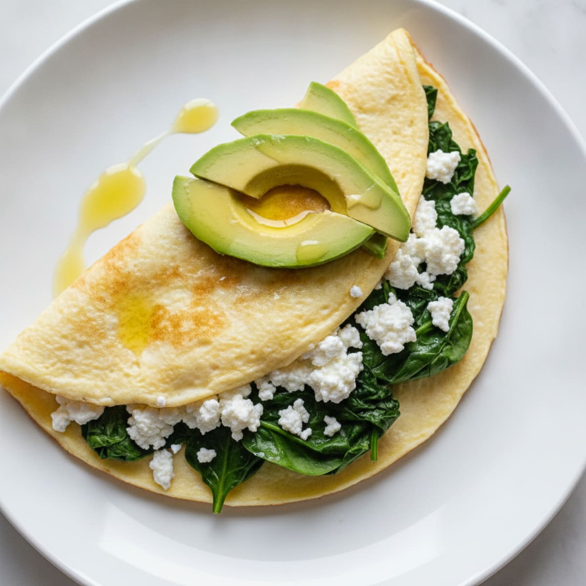 Egg White Omelette with Spinach and Cottage Cheese