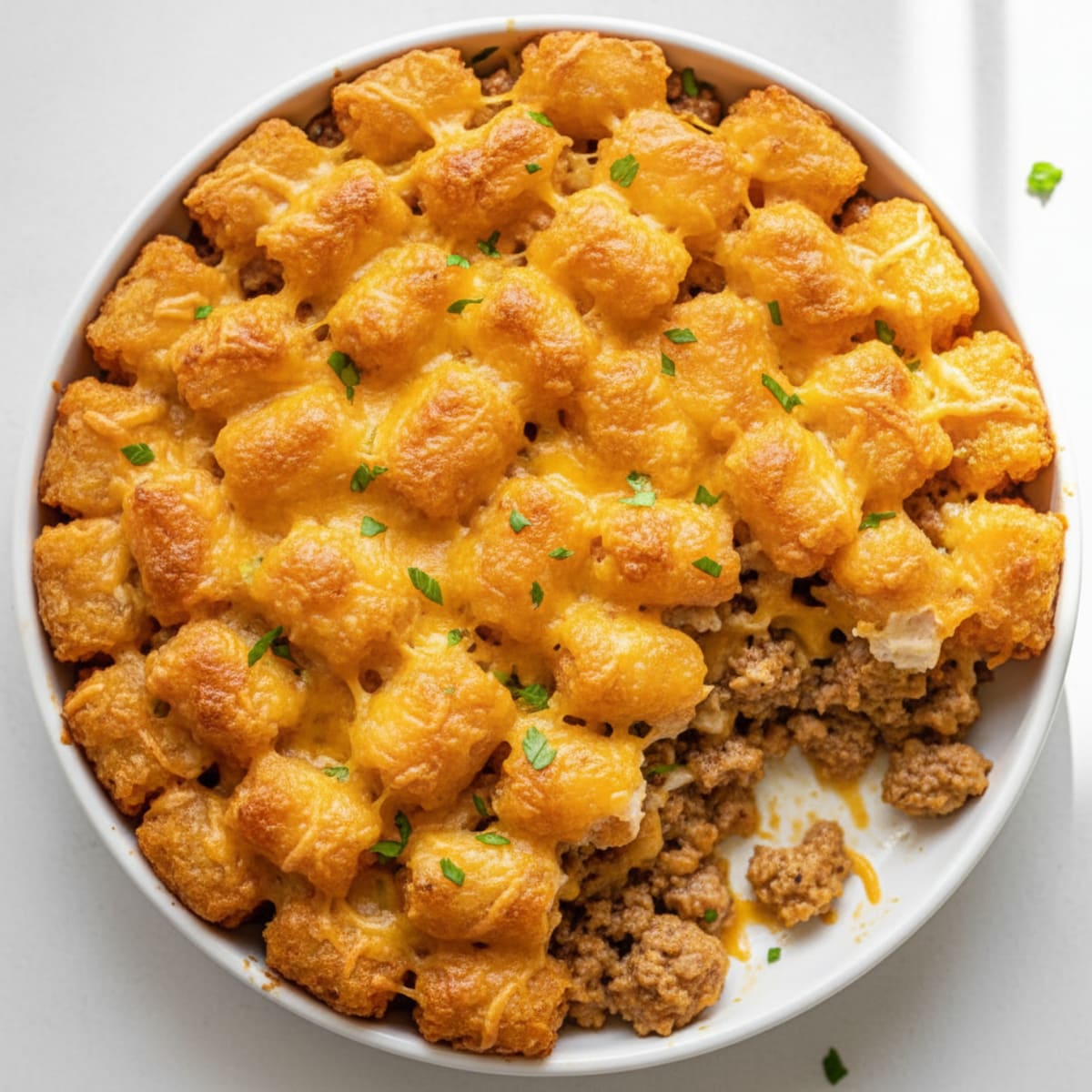 Lean Turkey Cheddar Tot Bake