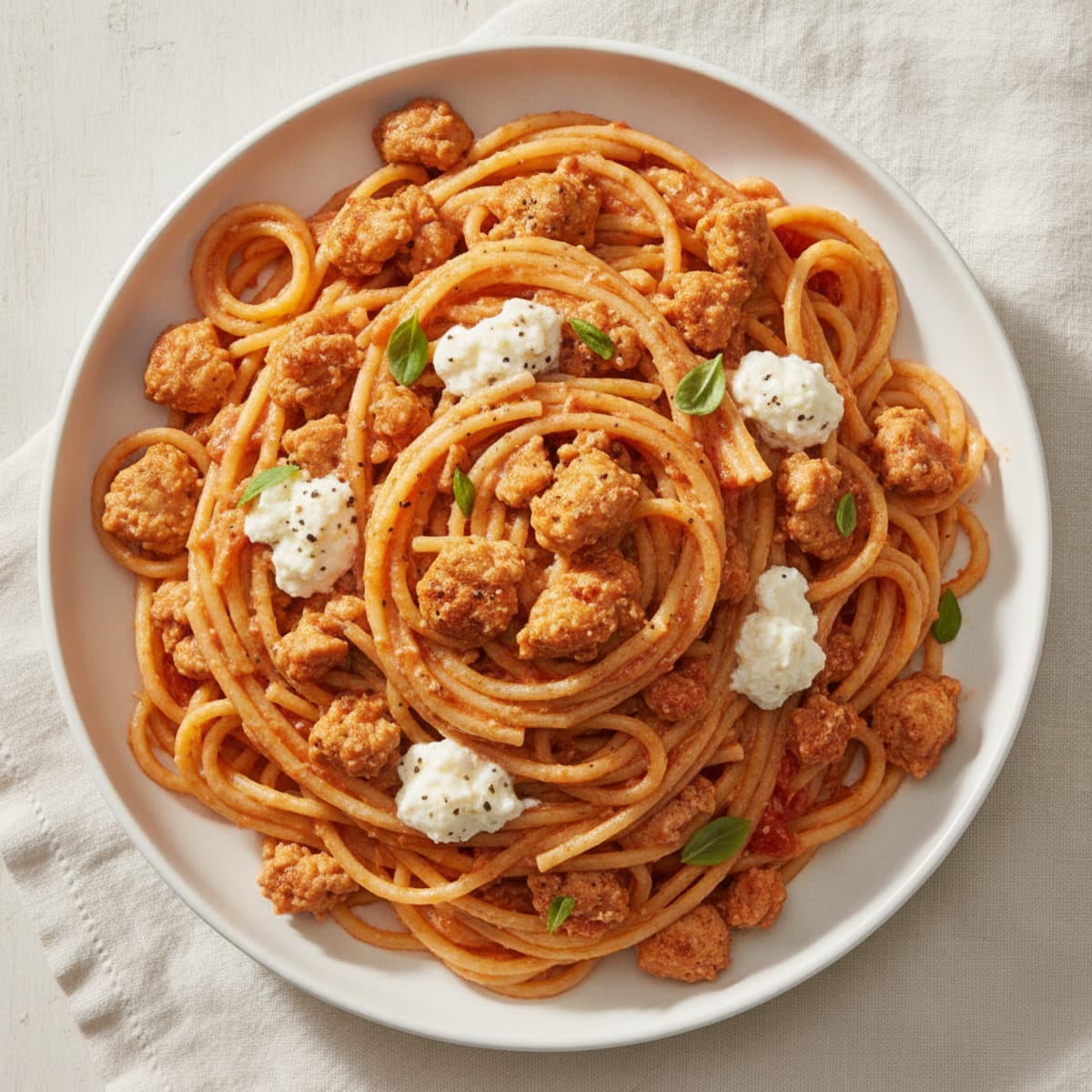 Creamy Chicken & Tomato Spaghetti