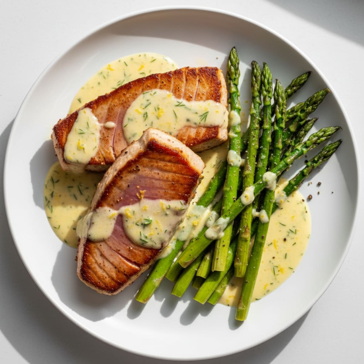 Pan-Seared Tuna with Lemon-Dill Sauce