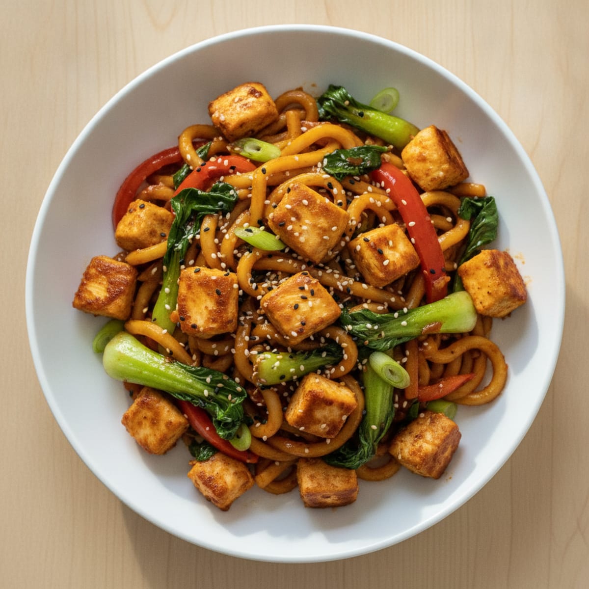 Spicy Chicken Udon Stir-Fry