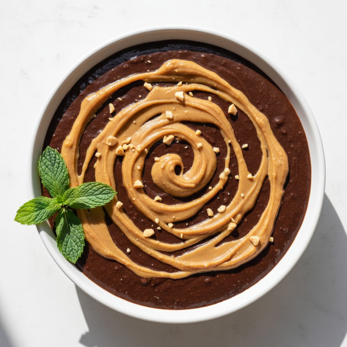 Chocolate Protein Pudding with Peanut Butter Swirl