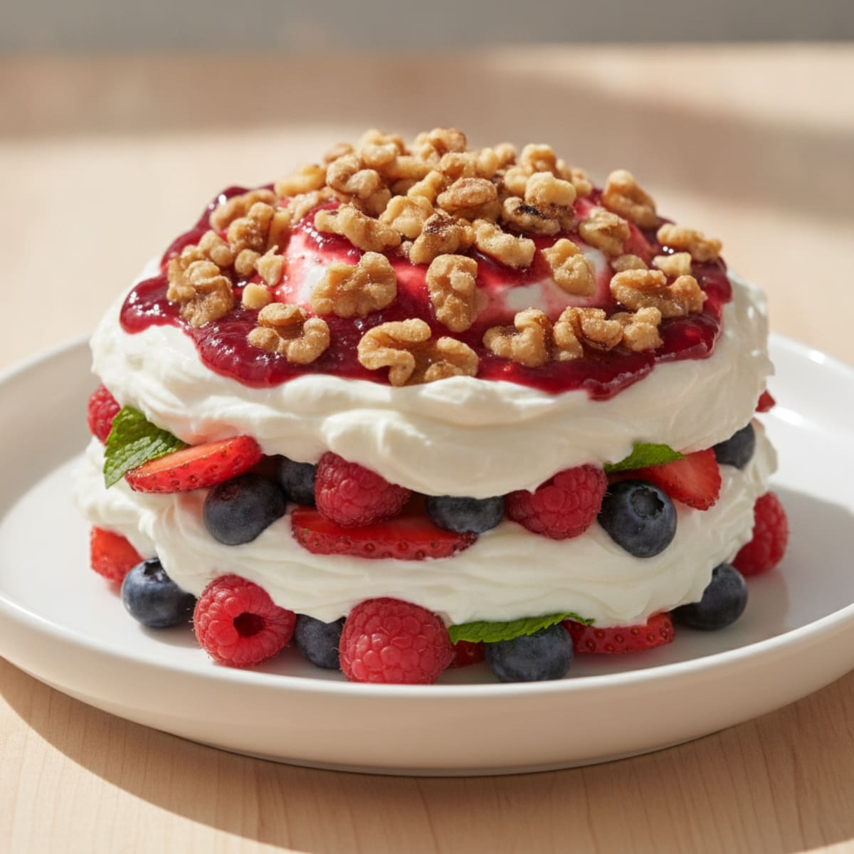 Greek Yogurt Protein Parfait with Mixed Berries