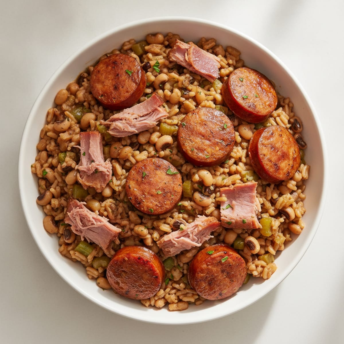 Hoppin' John with Andouille Sausage and Ham