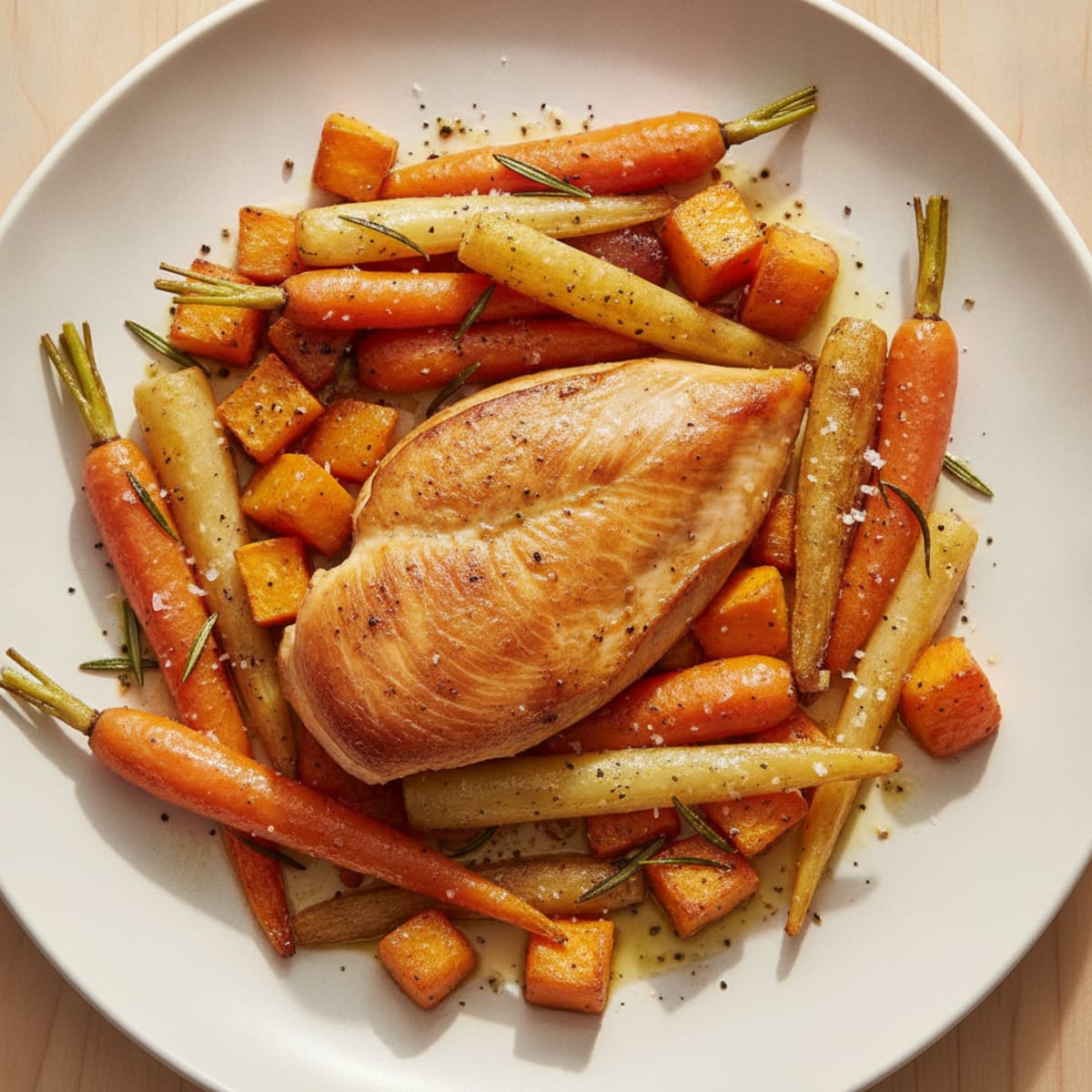 Smoked Chicken with Roasted Root Vegetables