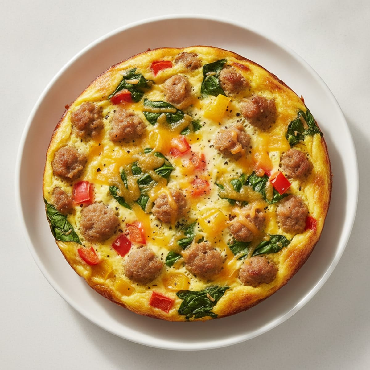 Cheesy Egg and Turkey Sausage Bake