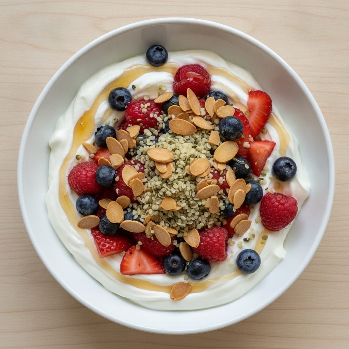 Silky Greek Yogurt Bowl with Mixed Berries and Protein Crunch