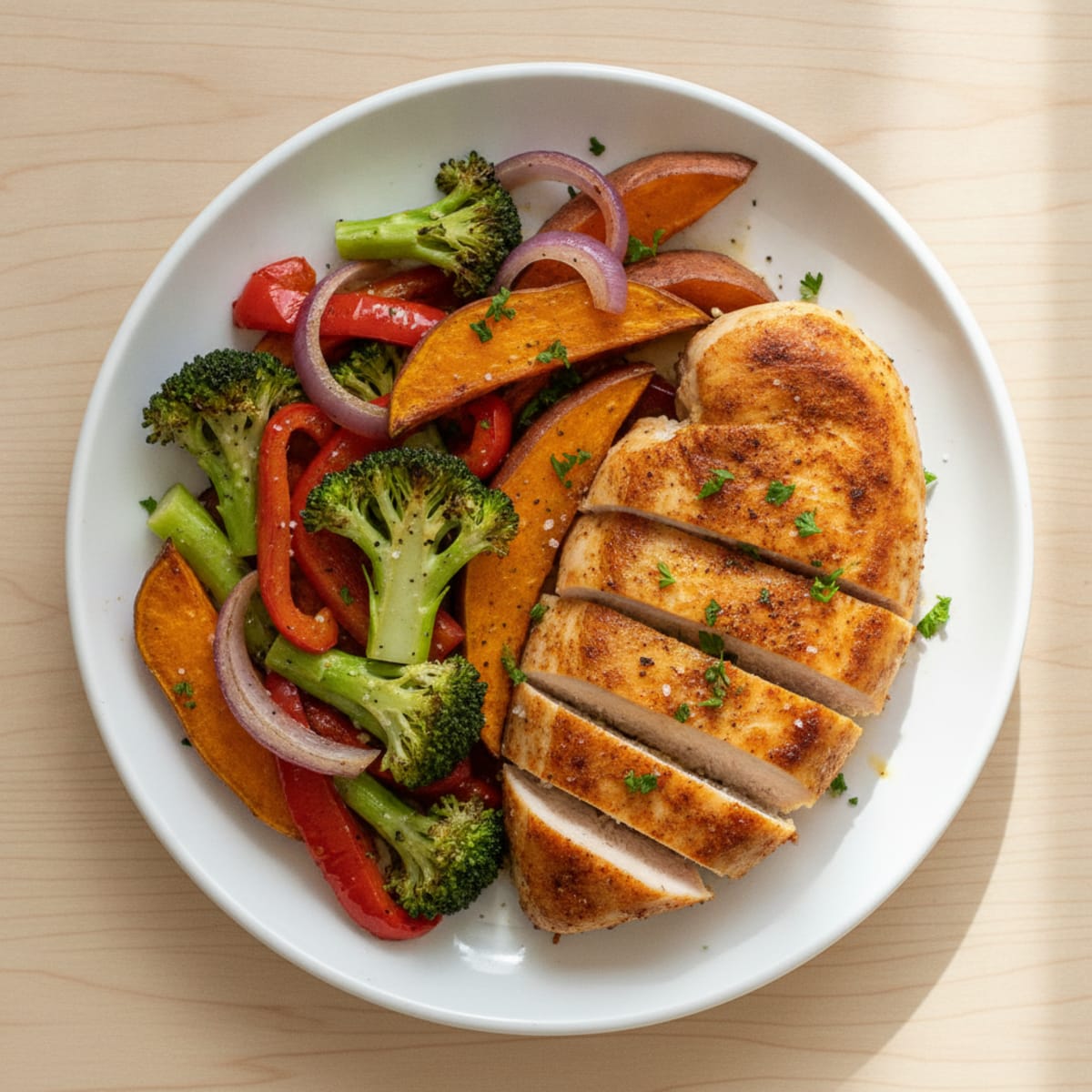 Pan-Seared Chicken with Roasted Vegetables