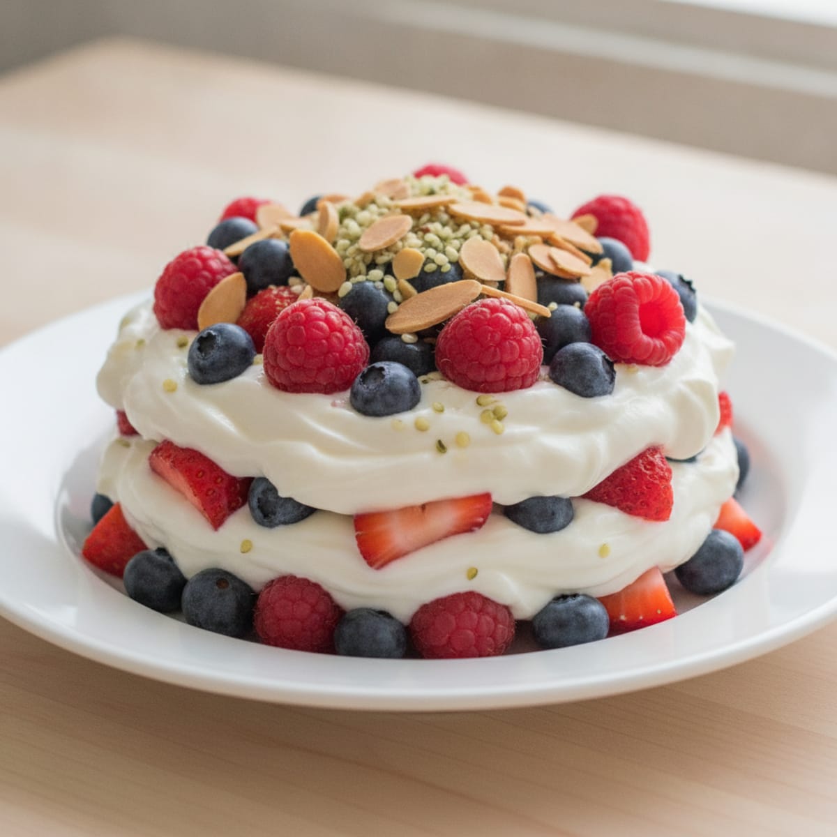 Greek Yogurt Protein Parfait with Mixed Berries